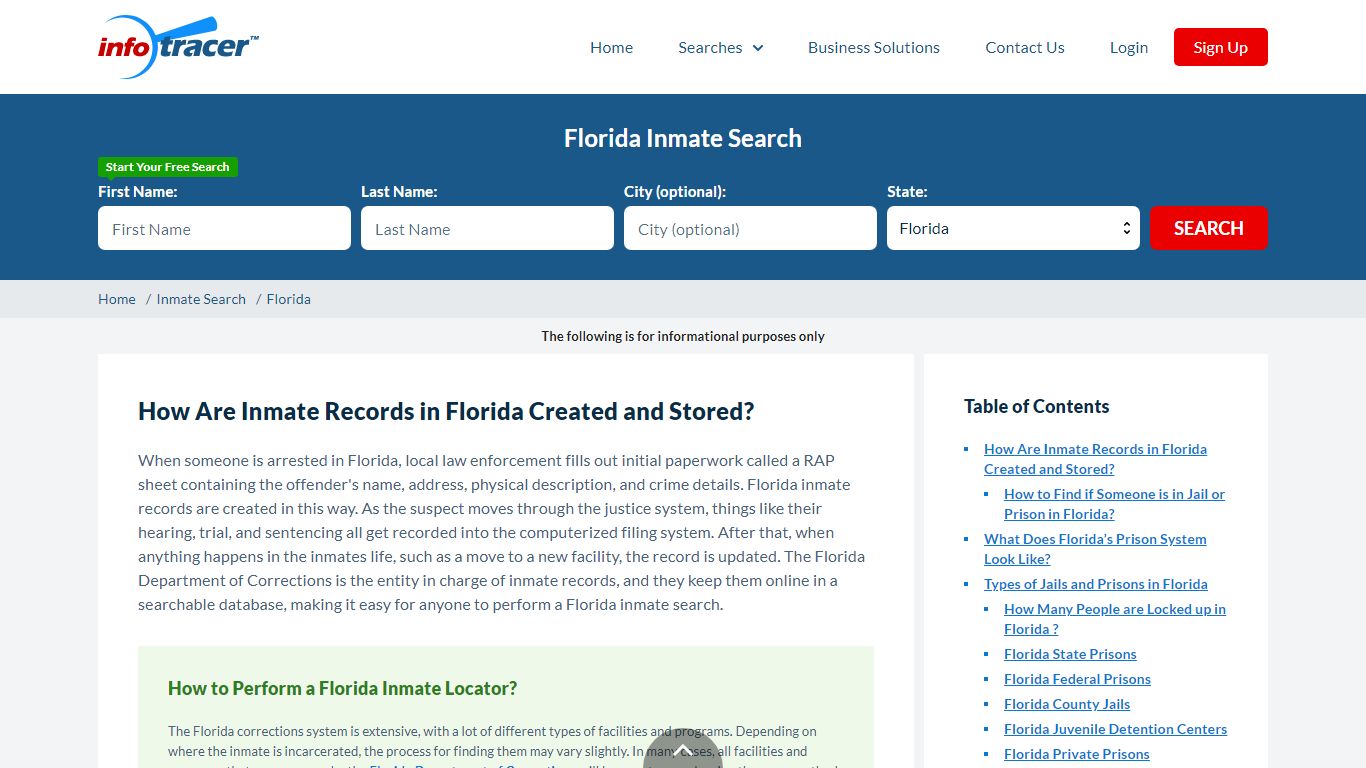 Florida State Prison Inmate Search & Lookup - InfoTracer